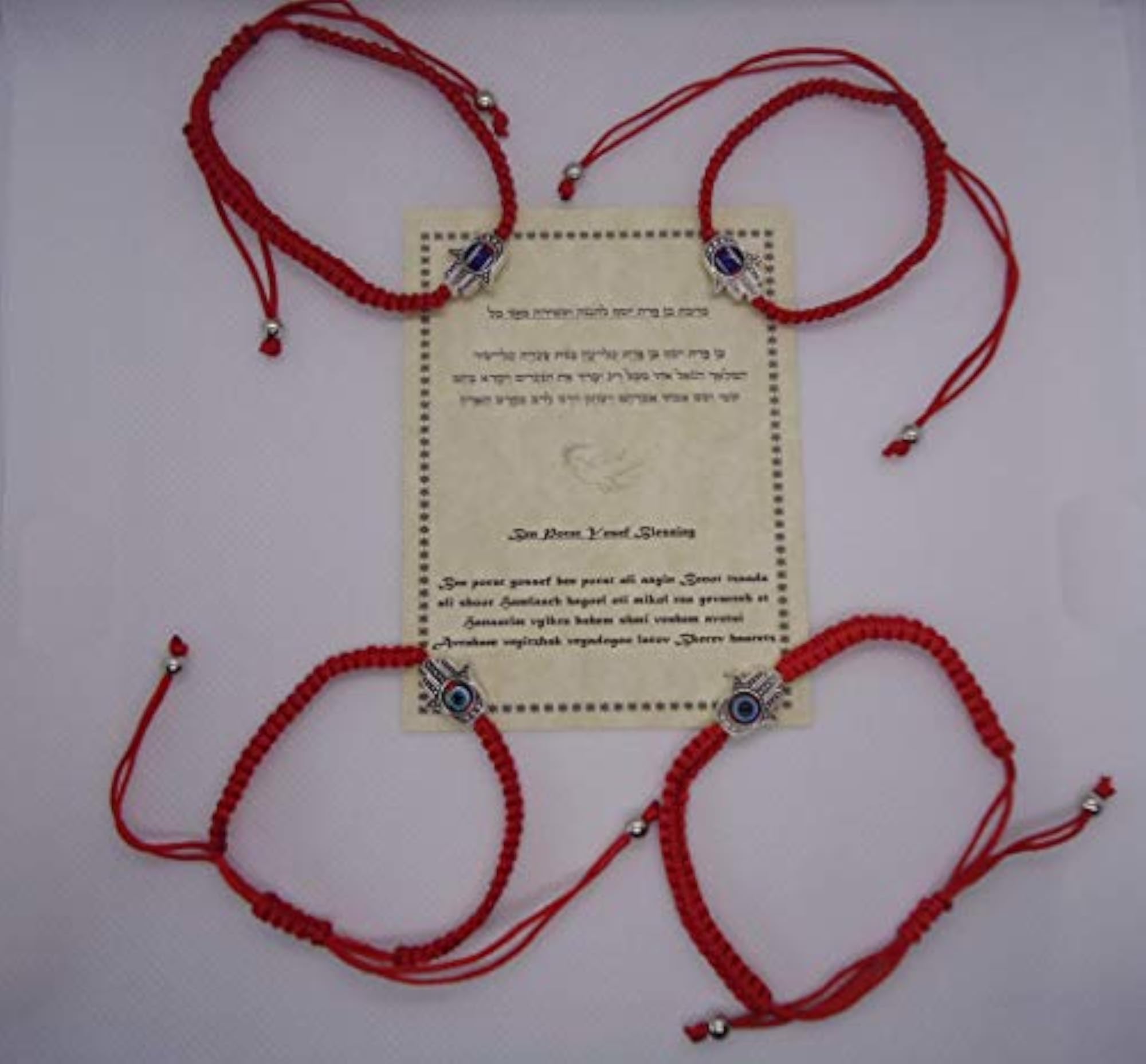 4 Pcs Red Evil Eye Bracelet Set, Lucky Hamsa Hand